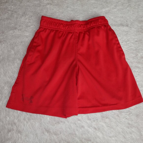 Boys Size 5 Under Armour Red Pull-On Shorts, Elastic Waist - Picture 1 of 4